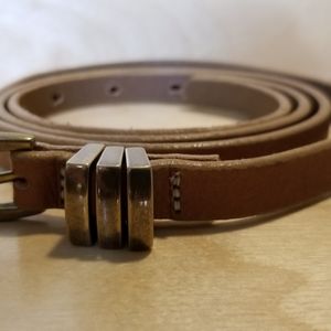 Hallogen Brown Tan Leather Medium Belt